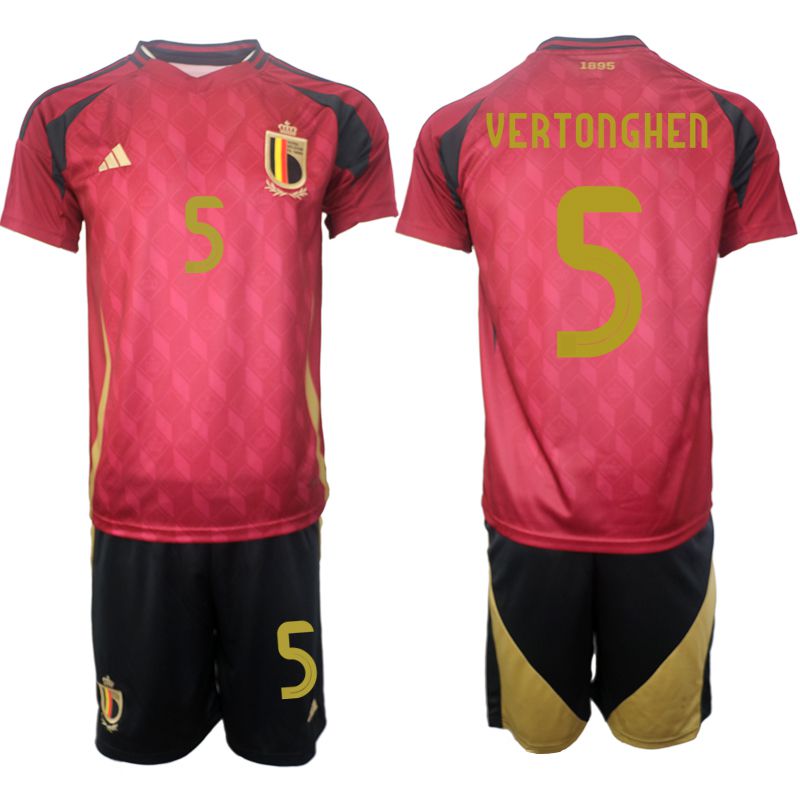 Men 2024-2025 Season Belgium home red #5 Soccer Jersey->->Soccer Country Jersey